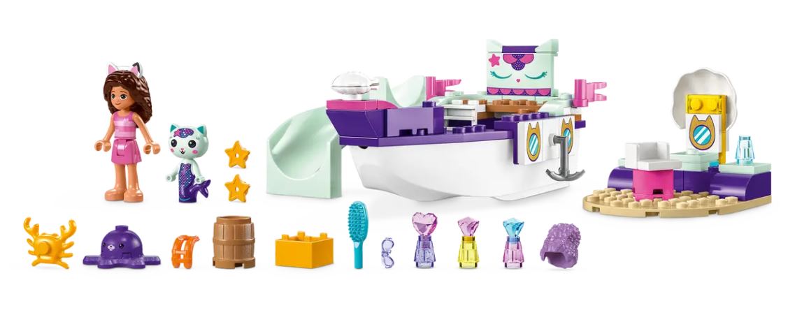 LEGO Gabby's Dollhouse Gabby & MerCat’s Ship & Spa 10786 Building Toy for  Fans of the DreamWorks Animation Series, Boat Playset, Beauty Salon and