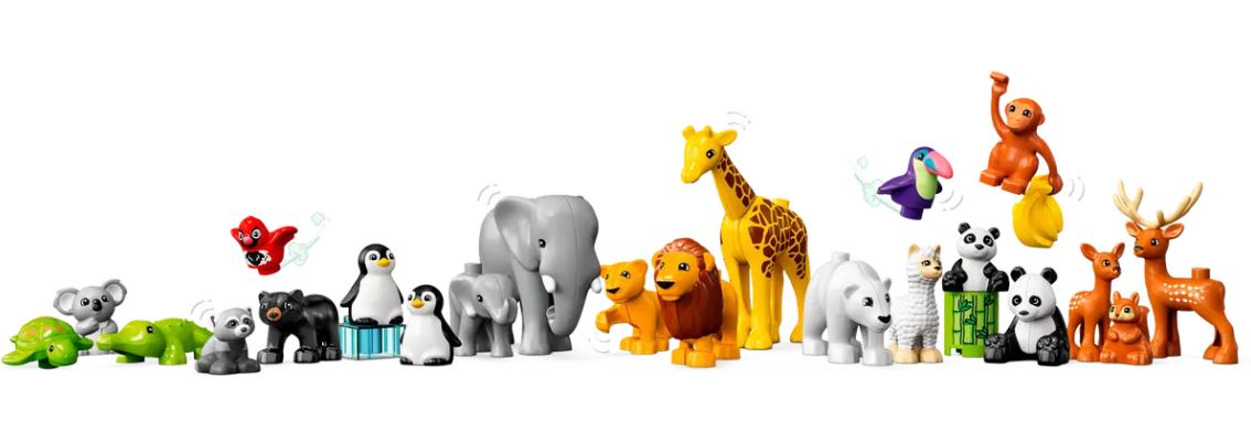 LEGO DUPLO Wild Animals of Europe 10979, juguetes de aprendizaje preescolar  para niños pequeños de más de 2 años con figuras de animales del bosque de  ciervos, osos y zorros
