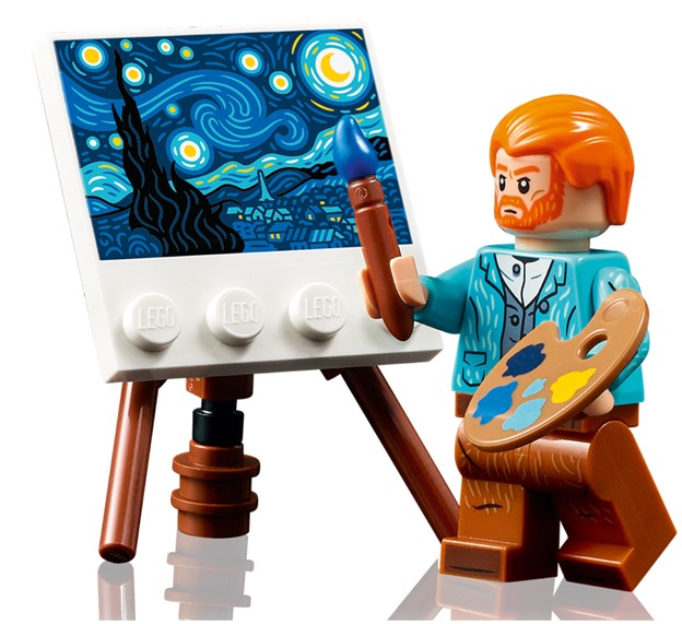 LEGO Ideas Vincent Van Gogh The Starry Night Building Set for Adults,  Unique 3D Wall Art Home Décor Piece or Table Display with Artist  Minifigure