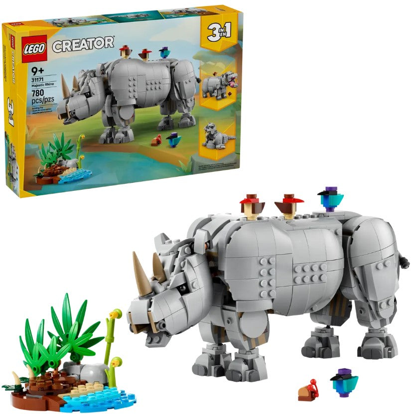 LEGO® Creator 3in1 Wild Animals: Majestic Rhino with Birds – 31171
