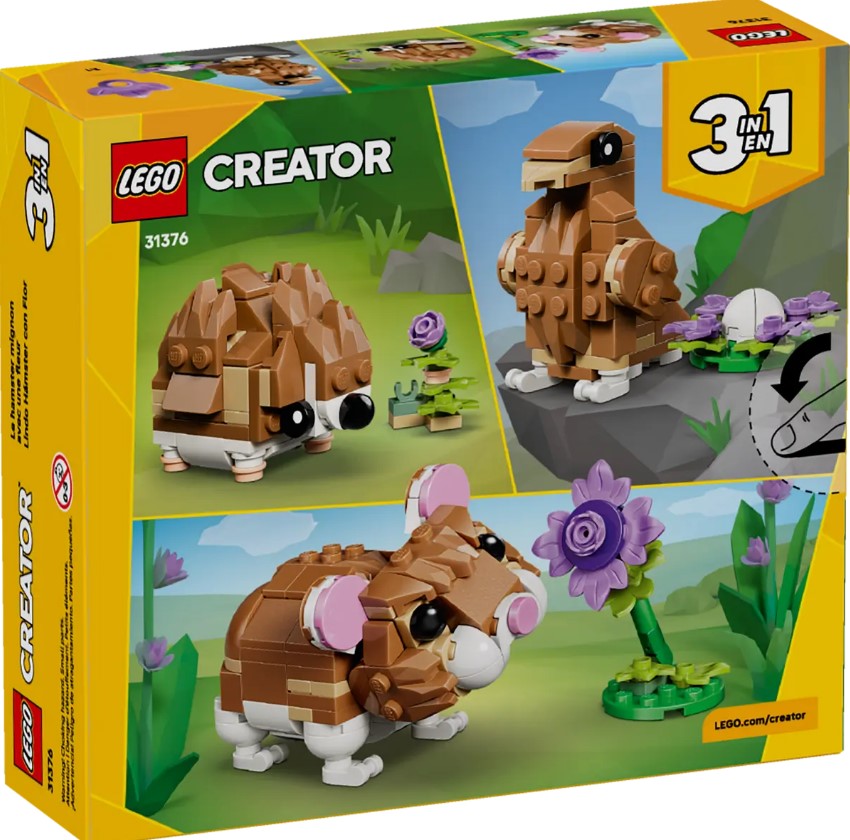 チョコベッド LEGO® Creator 3in1 Cute Hamster with a Flower - 31376 – LEGOLAND