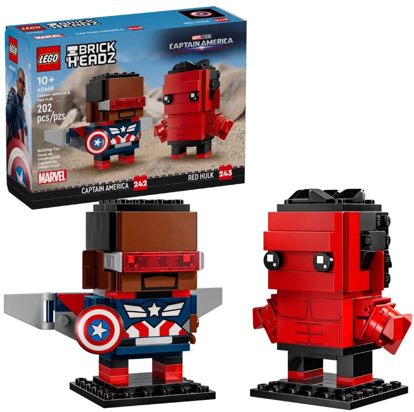 LEGO® Marvel Brickheadz™ Captain America Red Hulk Figures