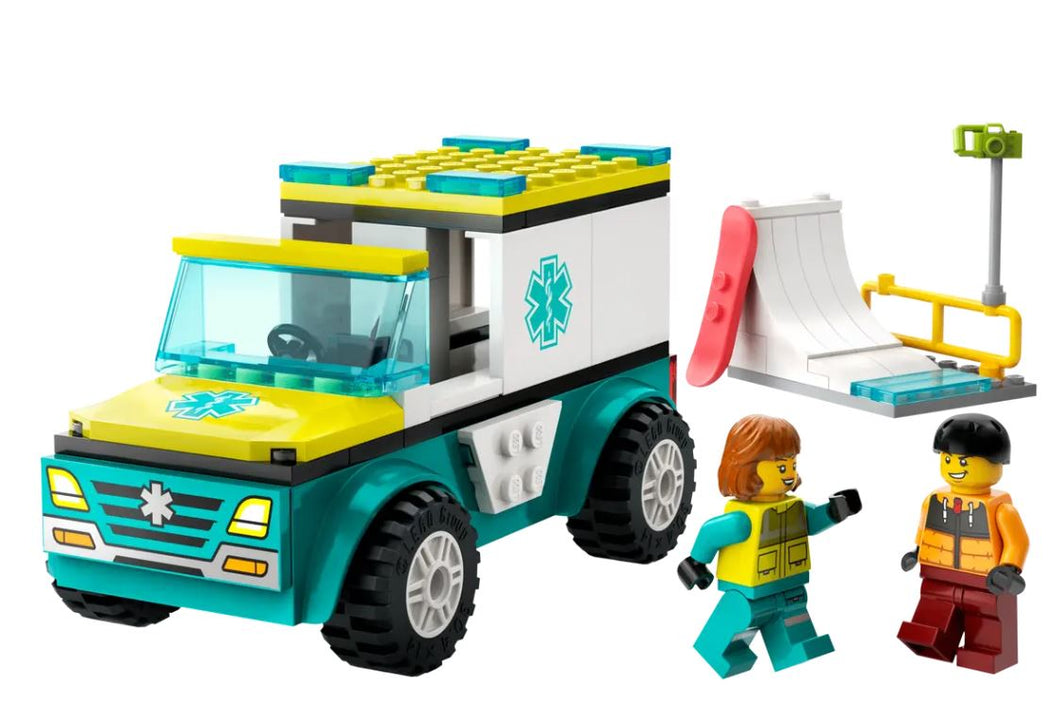 LEGO® City Emergency Ambulance and Snowboarder – 60403