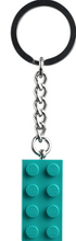 Load image into Gallery viewer, LEGO® Bright Bluish Green 2x4 Stud Key Chain - 854303
