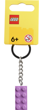 Load image into Gallery viewer, LEGO® Medium Lavender 2x4 Stud Key Chain - 854304
